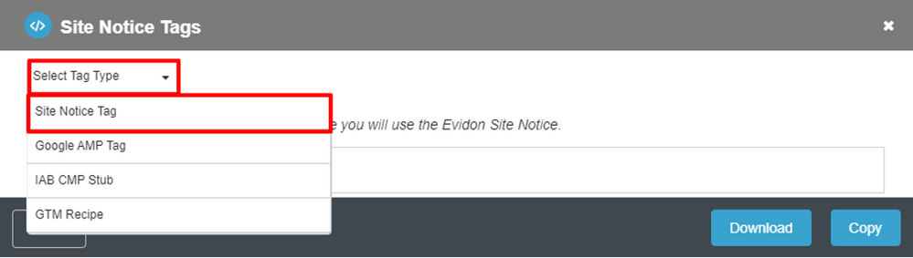 Site Notice Tag option