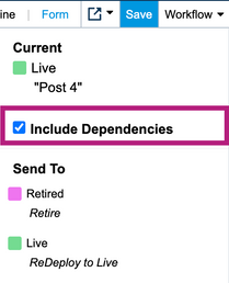 Include Dependencies checkbox